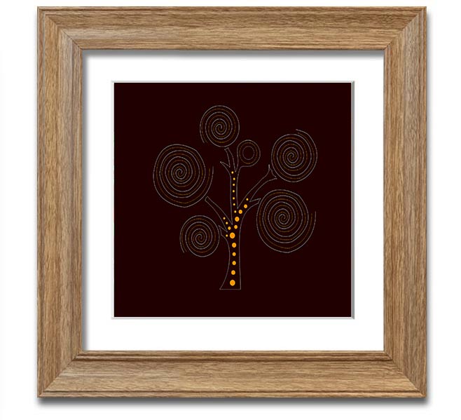 Aboriginal Tree 3 Square Framed Print showcasing vibrant colors and intricate details, framed in a stylish border.